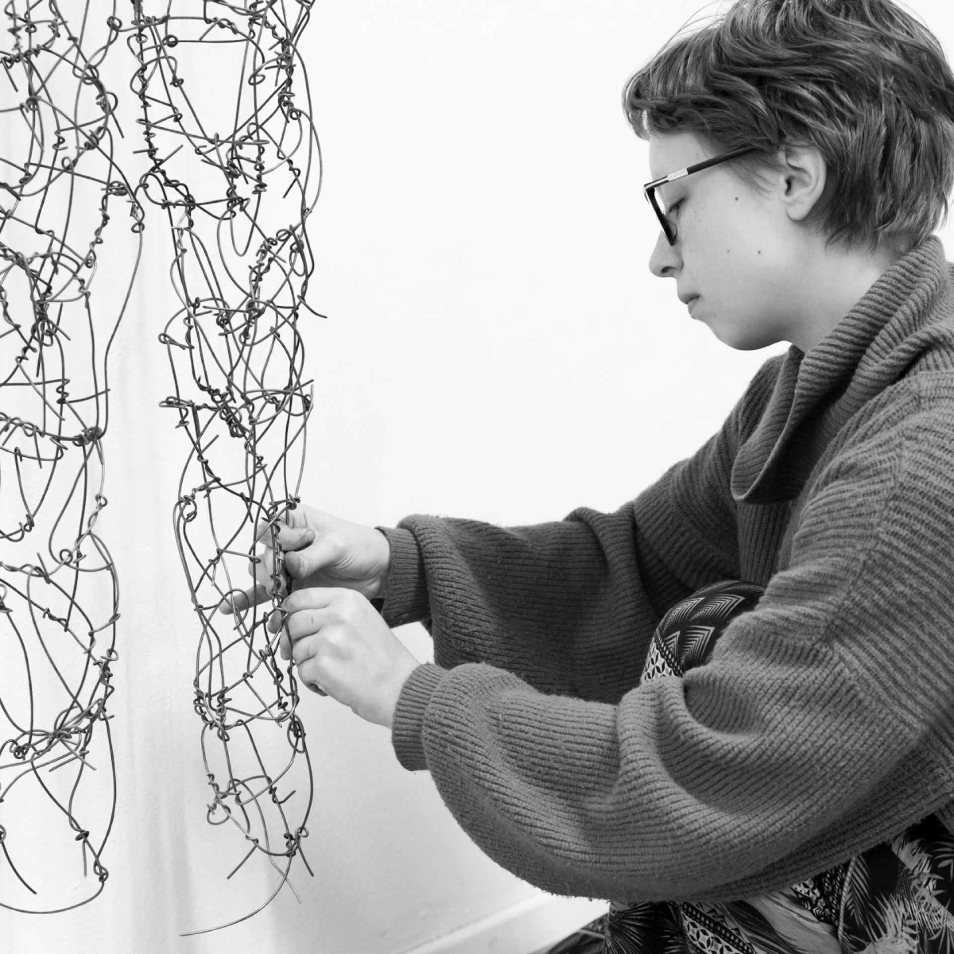 Olga Noun working on the project 