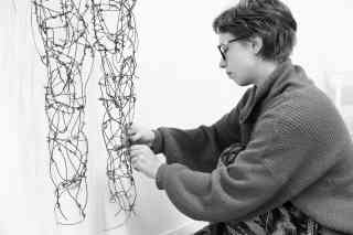 Olga Noun working on the project 