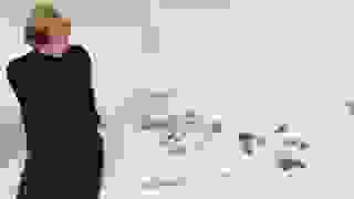 Yevheniia Kriuk in the guest studio of the Künstler:innenhaus. Photo: KH Bremen