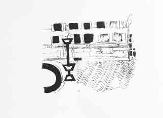 Connecting places
Am neuen Markt - Entwurf für eine Briefmarke, Linda Furker, Lithografie, 25 x 27 cm, September 2018, Bremen
Foto: Linda Furker