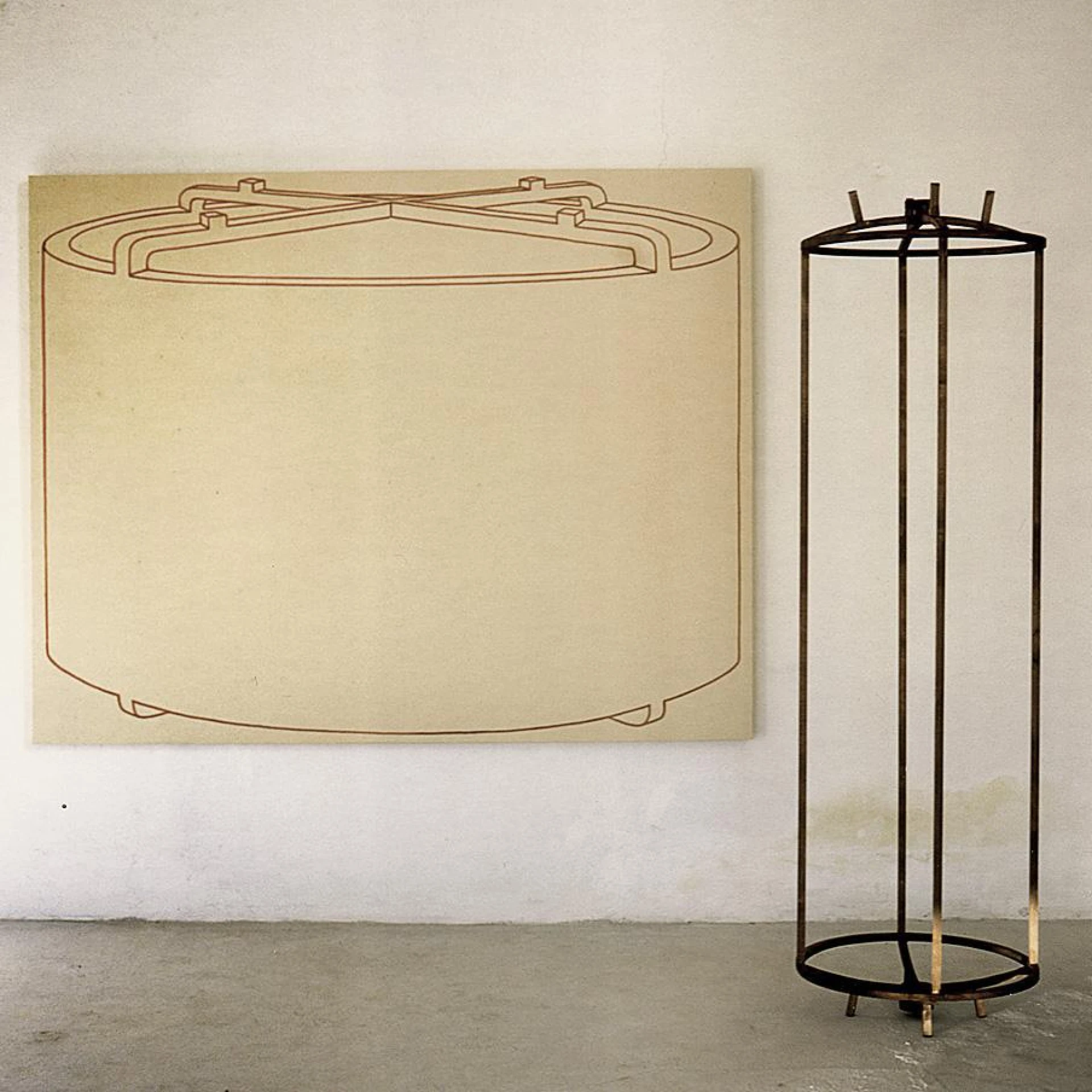 *Daheim*, tea on nettle on stretcher frame, glued spruce wood
