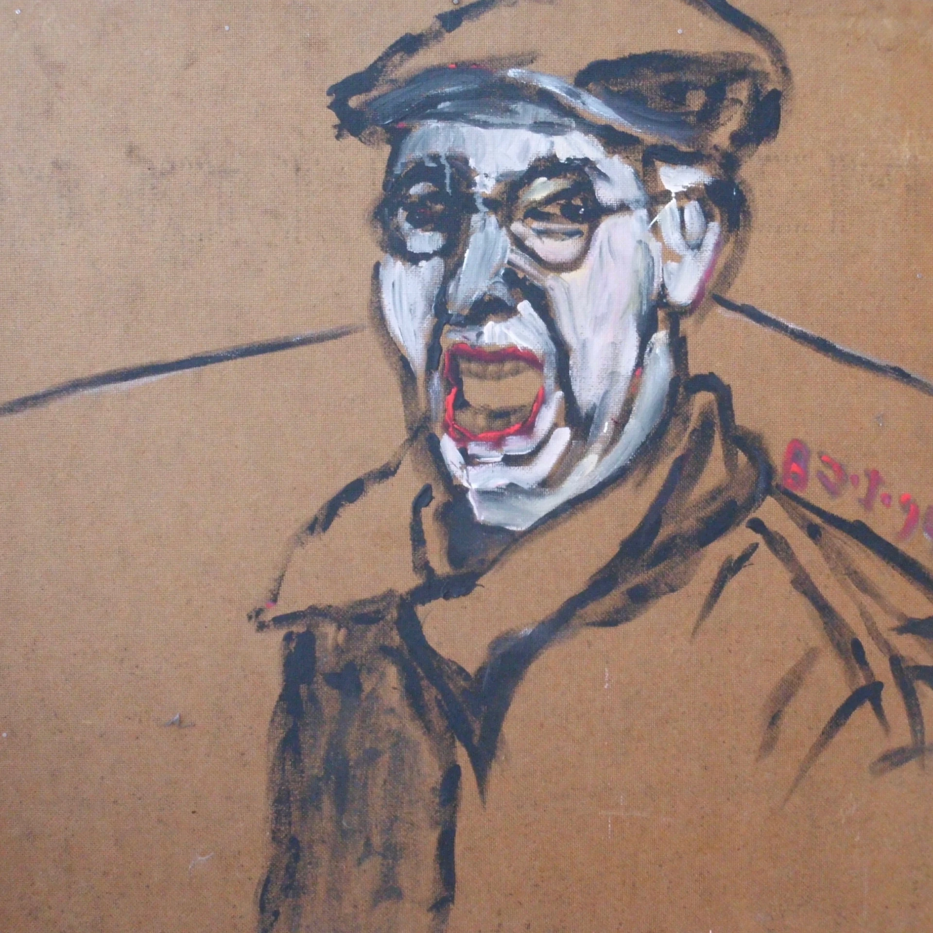 *Schrei*, 1993, 80 x 80 cm, emulsion paint on hardboard