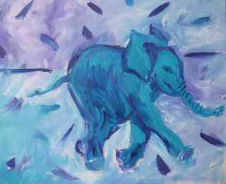 *Junger Elefant*, 1998, 60 x 50 cm, acrylic on canvas
