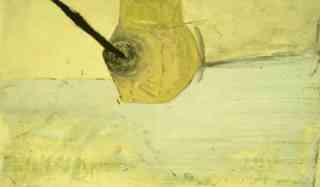 *o.T.*, 2005, oil paint, graphite and wax on paper, 24 x 43 cm