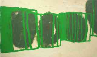 *o.T.*, 2008, oil paint, graphite and wax on paper, 42 x 70 cm