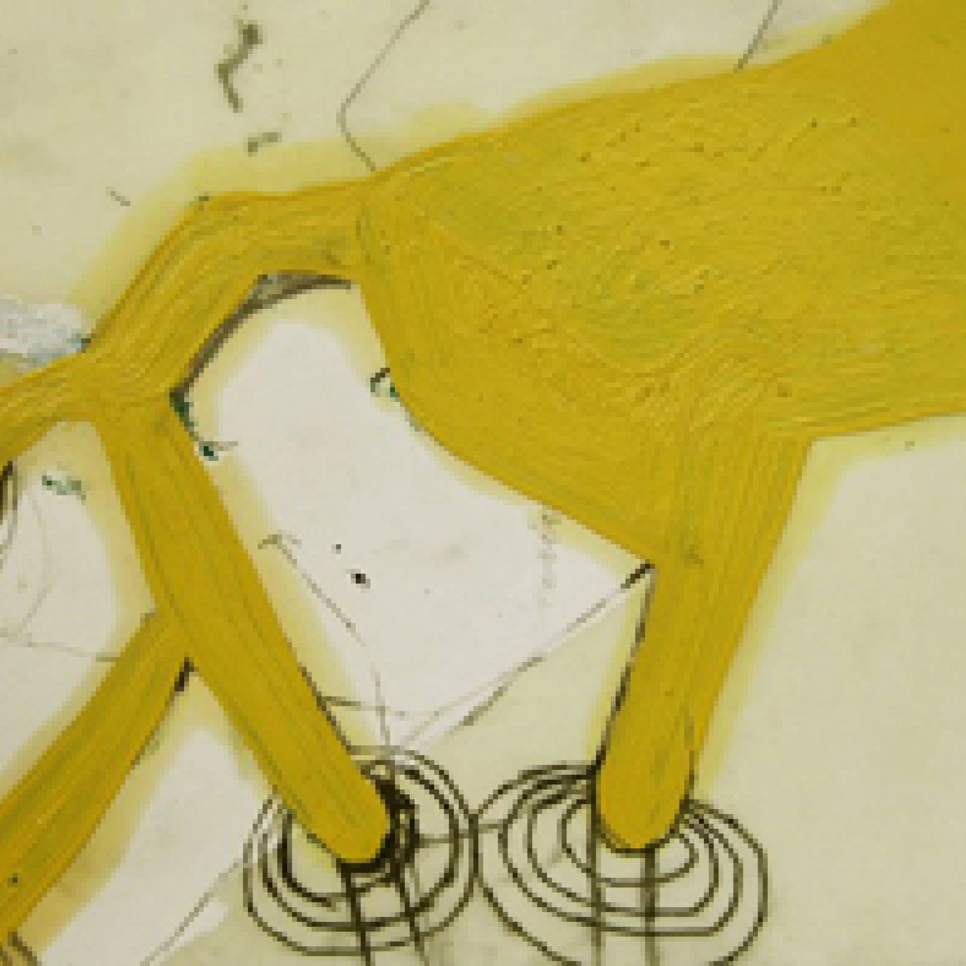 *o.T.*, 2006, oil paint, graphite and wax on paper, 29 x 50 cm