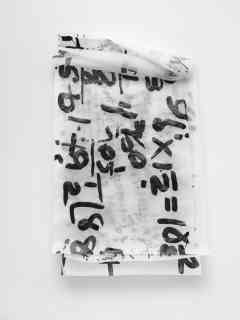 *Notizen*, 2023/24, Tusche auf Transparentpapier, ca 110 x 91 cm, Foto Tobias Hübel