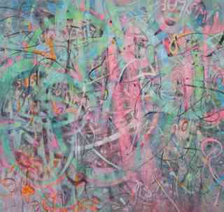 *Gleam: Looming Signs # 03 // Pink*, 2009, Acryl auf Leinwand, 190 x 200 cm