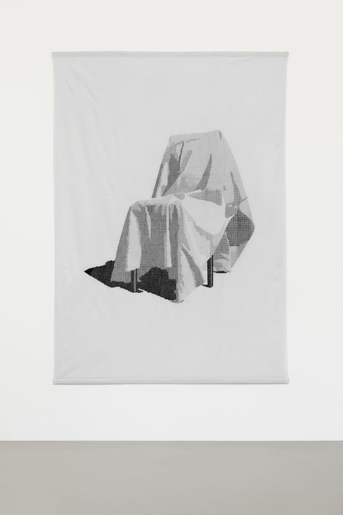 *36000*, 2014/2015, Stickerei auf Leinen, 207 x 149 cm